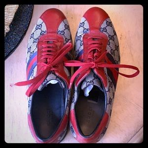 Gucci Bowling Sneakers -Red/Navy - size 9